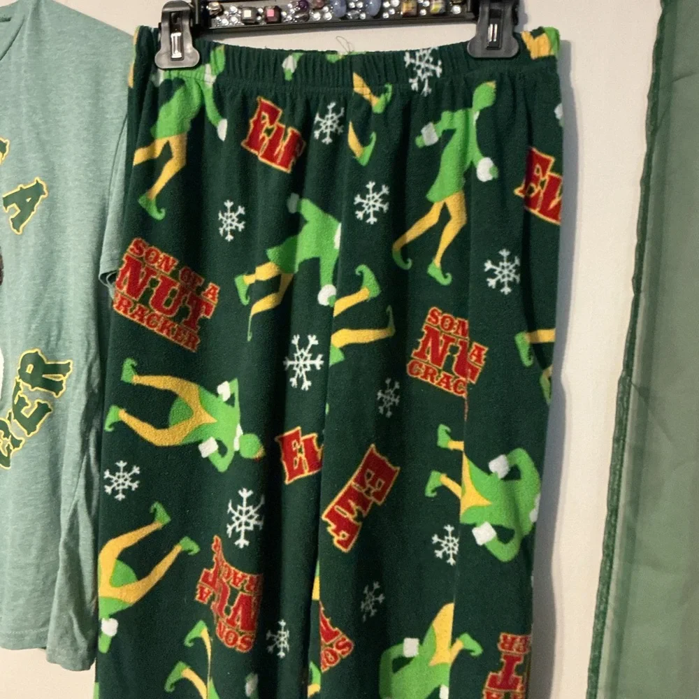 Elf Themed Green Kids Pajamas Set